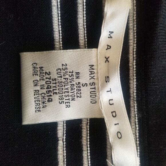 MAX STUDIIO STRETCH KNIT STRIPED SKIRT. SIZE S. BLACK WHITE. - Picture 7 of 9